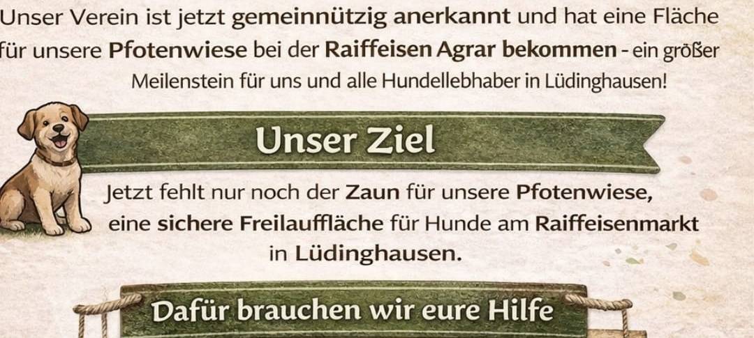 LÜDINGHAUSEN: Spendenaufruf für Hundewiese